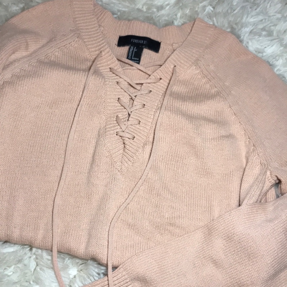 Forever21 Lace Up Sweater